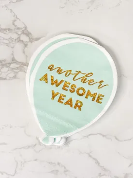 'Another Awesome Year' Balloon Shaped Party Napkins