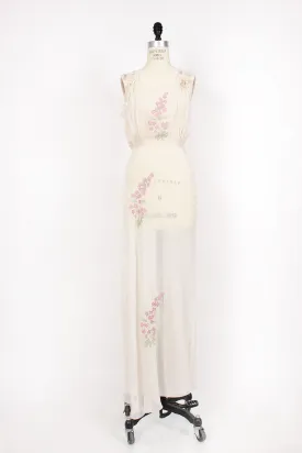 30s Sheer Ivory Gown S