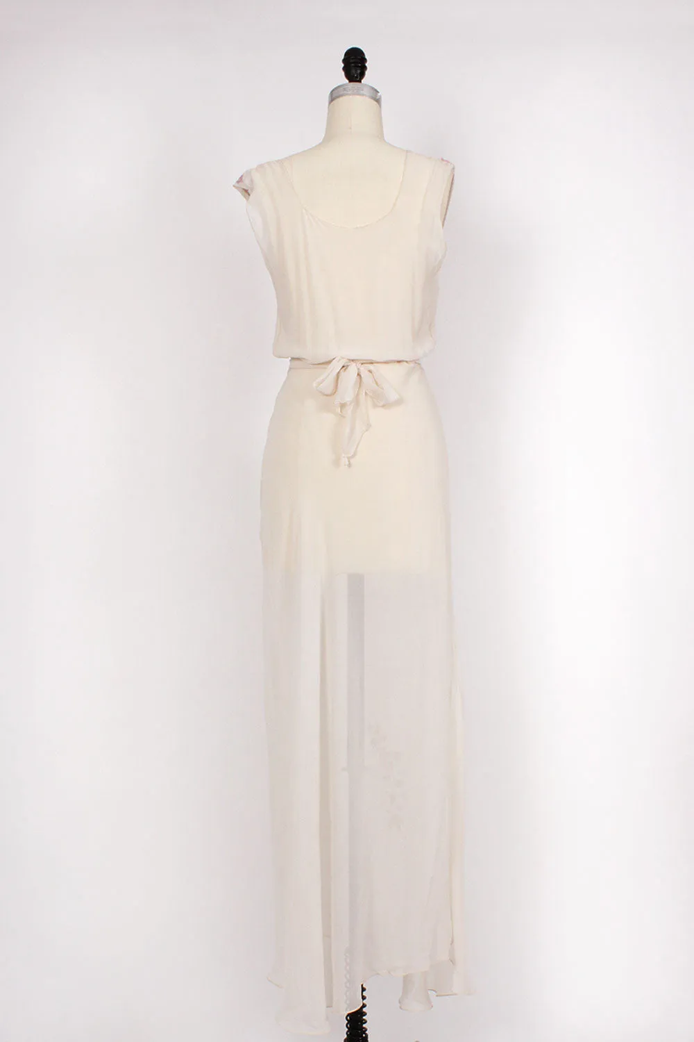 30s Sheer Ivory Gown S