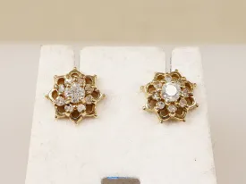 9ct Gold & Diamond Cluster Earring Studs