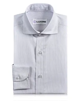 A Touch of Silk: Purple Pin Stripes With White: Natural Wrinkle Free