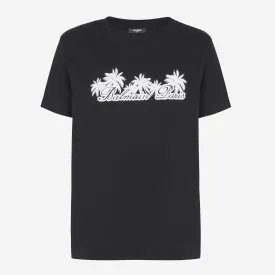 Balmain Palm Tree Balmain Signature Print T-Shirt