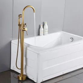 Black & Bronze Floor Standing Bathtub Tap