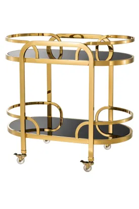 Black Glass Gold Bar Cart | Eichholtz Oakhurst