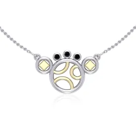 Black Magic Art Deco Silver & Gold Necklace MNC092