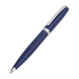 Blue color Ballpoint pen with chrome accents