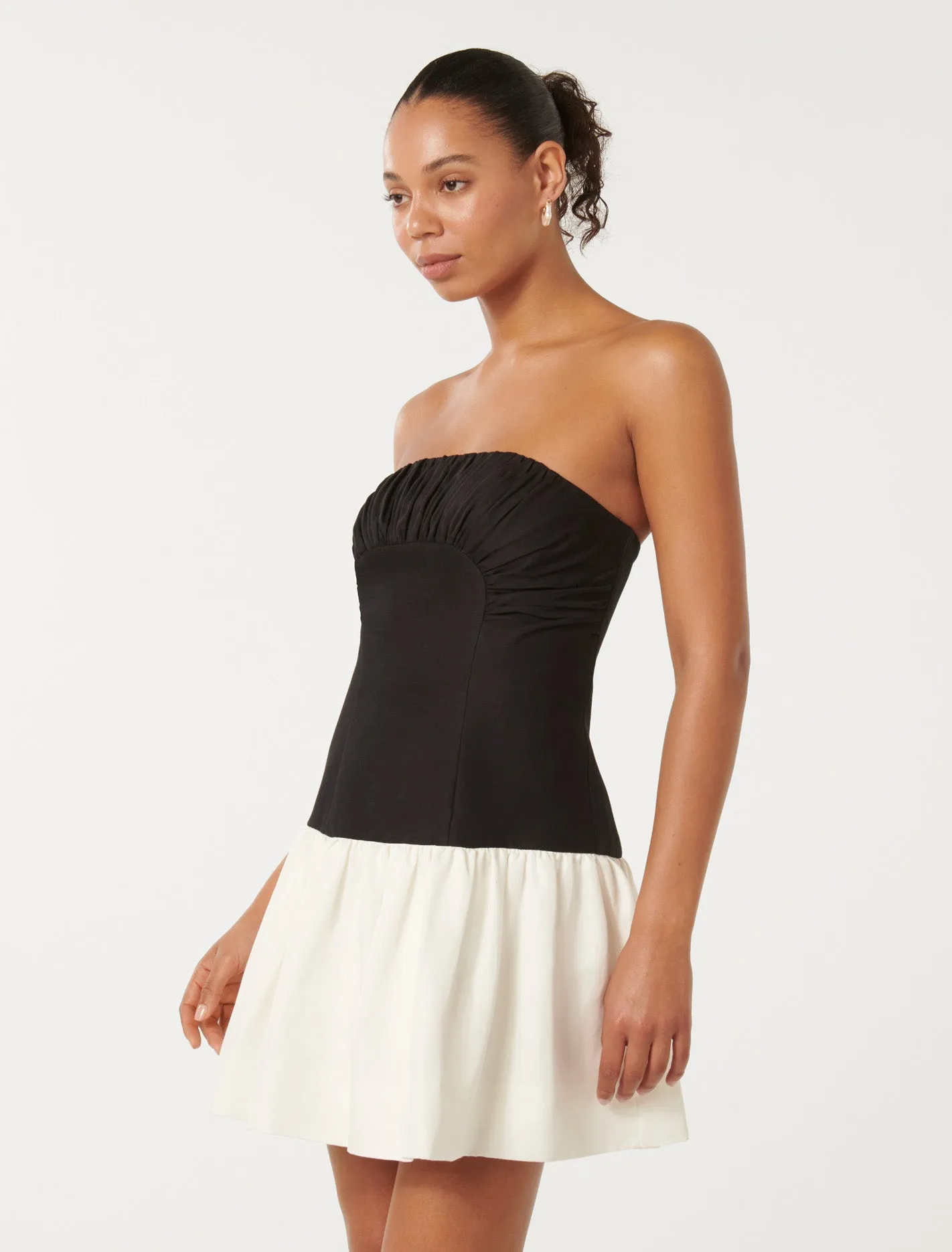 Carla Strapless Contrast Mini Dress