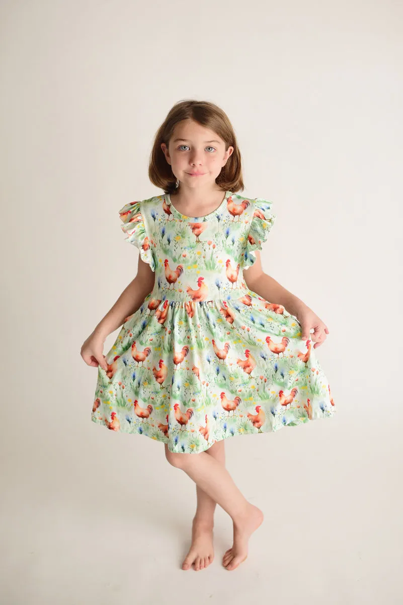 CHICKEN FLUTTER DRESS