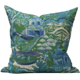 Chinoiserie Green & Blue Pillow