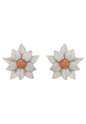 Daisy Flower Earrings Silver