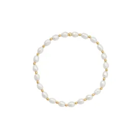 Pearl and Gold Beaded Bracelet