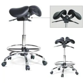 USA Patented Twin Adjustable Saddle Stool with FootRing by Kanewell